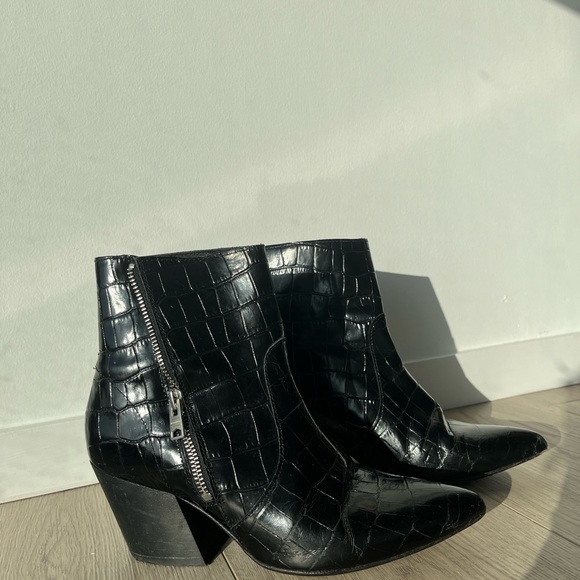 black crocodile print boots from Allsaints - Picture 2 of 6